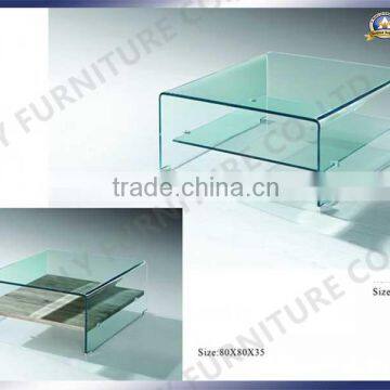 latest design home layers novel modeling bent glass coffee table