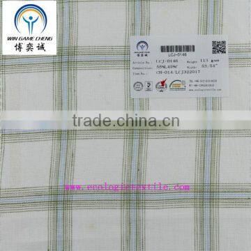 55%LINEN 45%COTTON INTERWOVEN CHECK FABRIC