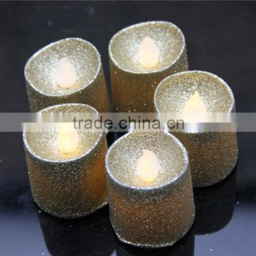golden glitter christmas holiday decoration led mini candles