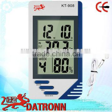 Digital thermometer and humidity meter KT908 in home