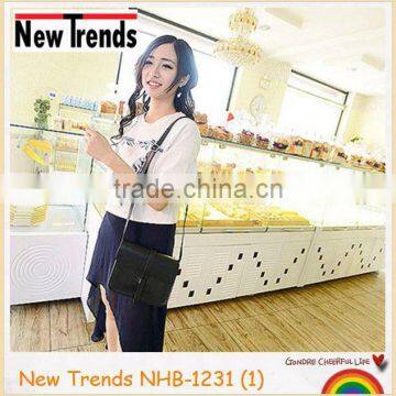 Black plain PU simple ladies shoulder bags