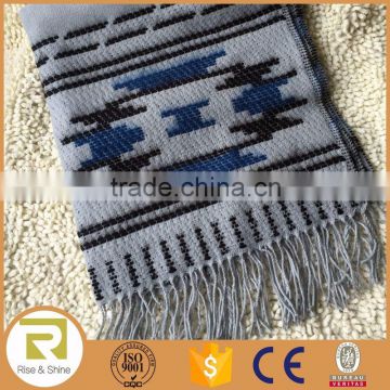 Wholesale 100% Acrylic woven jacquard fringed fall/winter shawl scarf