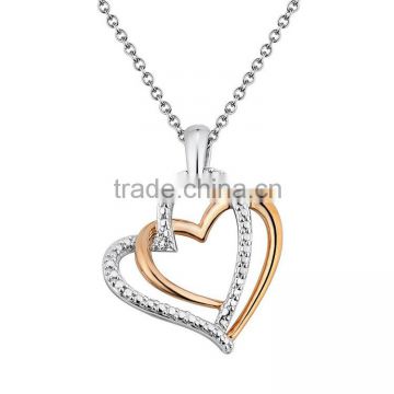 925 handmade silver heart pendants necklaces for women