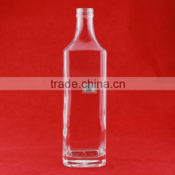 EU food safe glass liquor bottles cheap popular embossed glass bottle 700ml super flint bottles