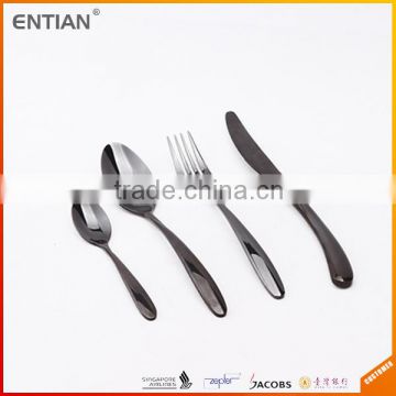 Black stainless steel cutlery set