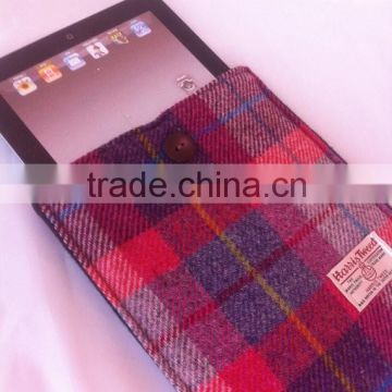 hot trend design tweed fabric vintage tablet cover laptop cover wholesale