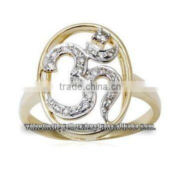 solitair jewellery, Om Gold Ring