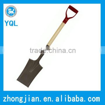steel shovel head with wooden handle
