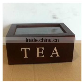 classical tea bag storage box wooden packaging wholesale hotsale
