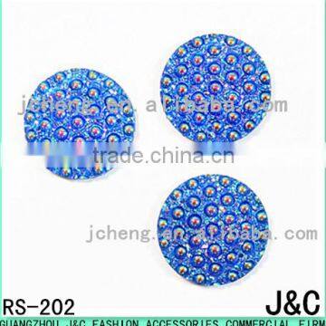 22mm blue color Crushed effect round shape resin stone
