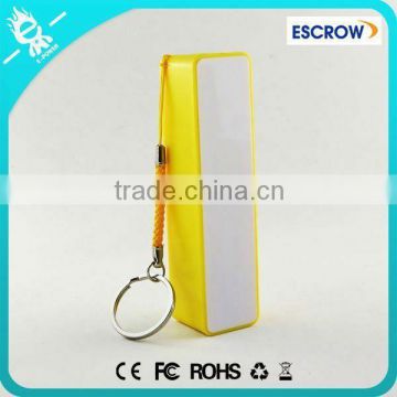 Low cost yellow perfume 2600 mah power bank of hot new products for 2016