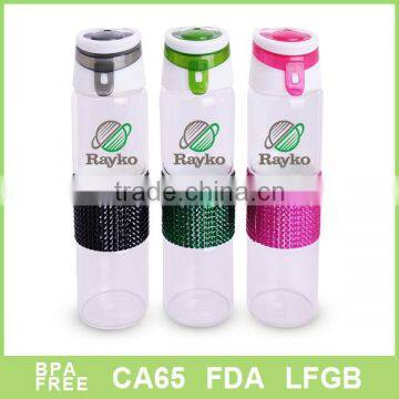 Tritan sport water bottle with colorful diamond BPA free