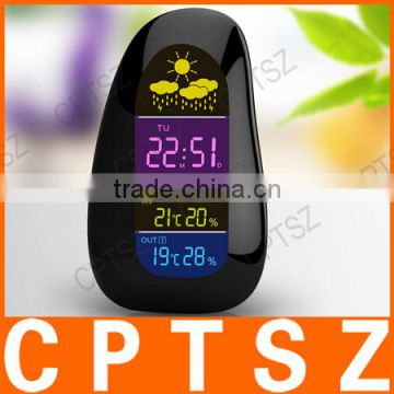 YGH-392 LED color display Cobblestone indoor and outdoor temperature and humidity weather clock bell