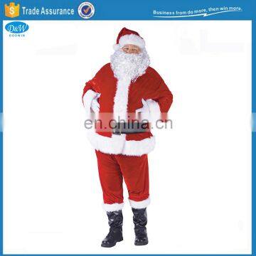 Hot Selling Christmas Plush Material Costume Set Santa Claus Suit