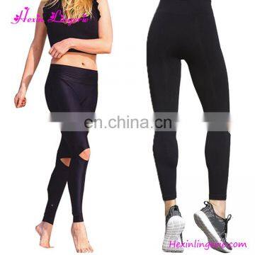 Wholesale Black Holes Design Your Own Sport Womens Gym Leggings