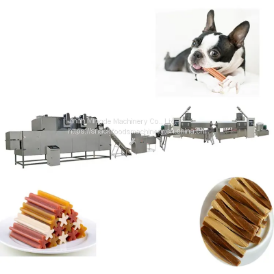 2024 New Double color Popular extruding dog treats making machine pet chew food processing line