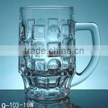 Fancy Glass Mug with Handle, Beer Glass Mug