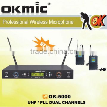 OK-5000 Dual Channels/UHF PLL 32/99 channels UHFmicrophone