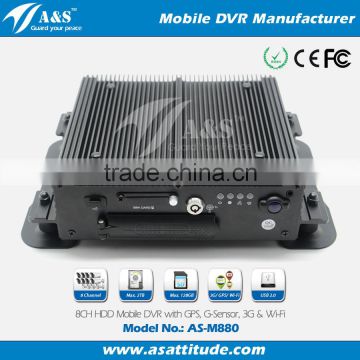 H.264 8CH Mobile Car DVR 3G With Optional Wifi Function and Free CMS Software