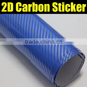 2D carbon sticker 1.52*30m with air free bubbls blue color
