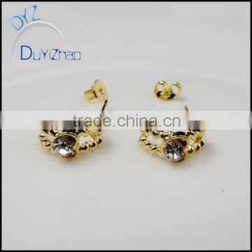 hot design fashion cheap mini cz gold earrings