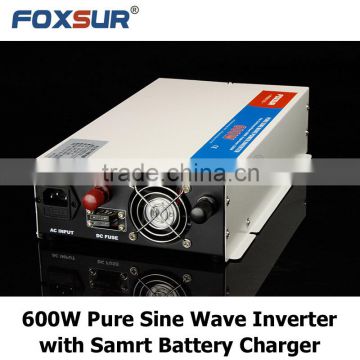 Foxsur 600W New product Battery charger 12V 230V Excellent quality Professional power pure sine wave inverter
