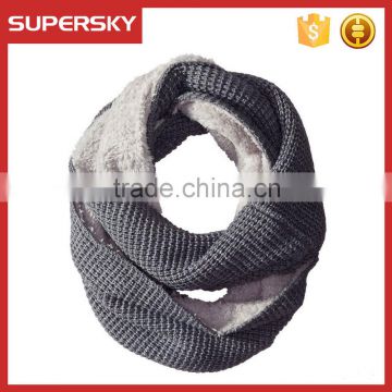 F205/ Women's Thermal Knit Infinity Scarf with Faux Sherpa Lining