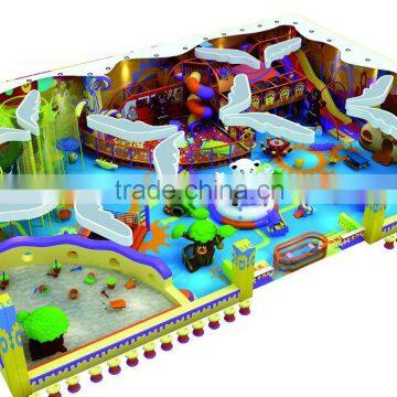 Kaiqi PVC indoor playground equipment Candy theme with net climber and sandbox KQ60263A