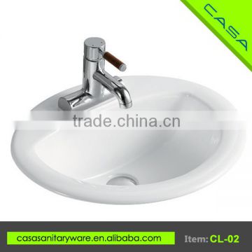 New design space saving ceramic white classic washbasin