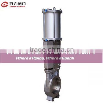 Stainless steel knife gate valve with metal seated