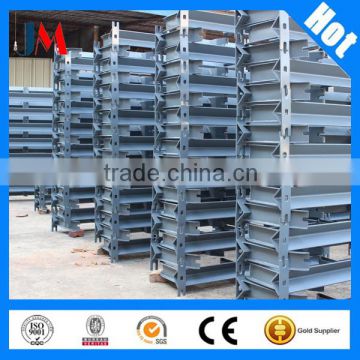 Belt conveyor roller frame, idler support, conveyor system stand