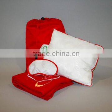 Deluxe quality inflight pillow and blanket set