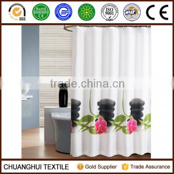 Chinese style natural wind printed shower curtian for charateristic hotel