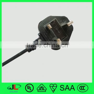 British standard BS 3 pin power plug with 13a fused UK assembly power cord plug