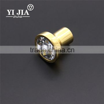 1 1/9 inch zinc base gold finish T shape clear glass knob