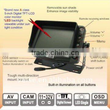 5 Inches Digital Screen Car Monitor for Car rear view system