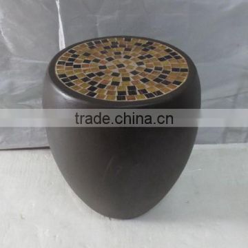 Fiberglass clay mosaic drum stool