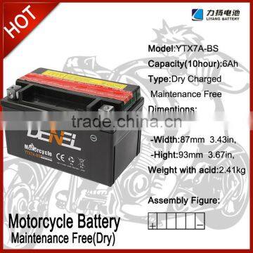 Motorcycle Battery (YTX7L-BS)12v 7AH