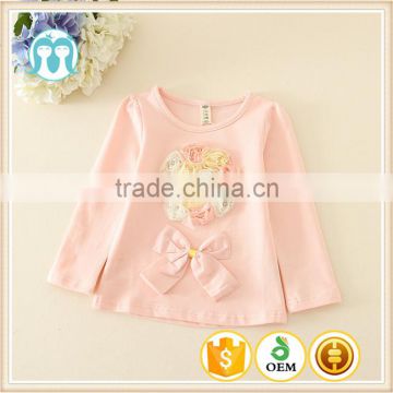 Fall and winter in stock 2015 children's clothing t-shirts for girls Cartoon undershirt tops 5pcs/lot 100-140 Kids clothes