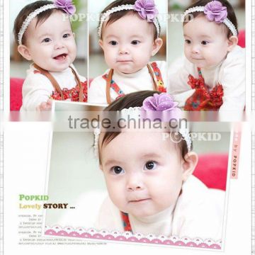 Fashion Baby Girl Hair Accessories Wavy hollow out chiffon flower headband for kids