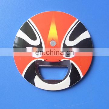 Peking opera face mask design metal bottle opener with magnet