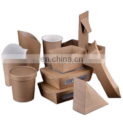 Disposable custom made printed paper package takeout box for food