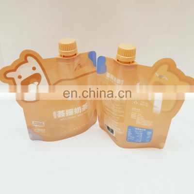 Custom laminated stand up pouches baby food liquid water bag ziplock reusable drink spout pouch with logo