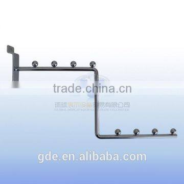 Metal chrome 3 Stepping slatwall display hook