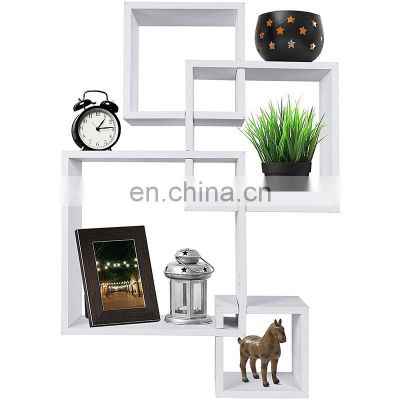 Wooden Interweave Floating Wall Mounted Shelves For Living Room/Bedroom