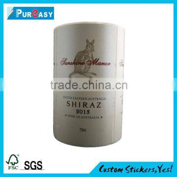 Top grade Custom private wine paper label