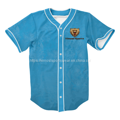 2023 simple custom sublimated baseball jersey with blue colors