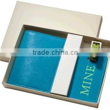 Passport holder cover and luggage tag set with gift box