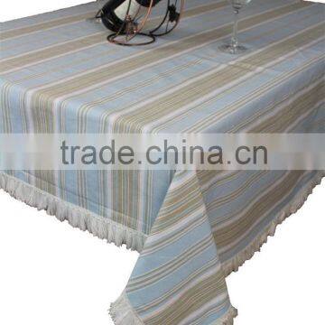100% cotton luxury fashion yarn dyed print stripe cheap table cloth