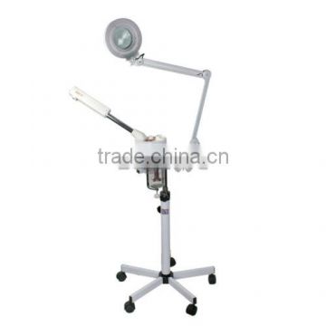 UV Ozone Rolling Facial Steamer Machine Salon Spa W/5x Mag Magnifying Light Lamp